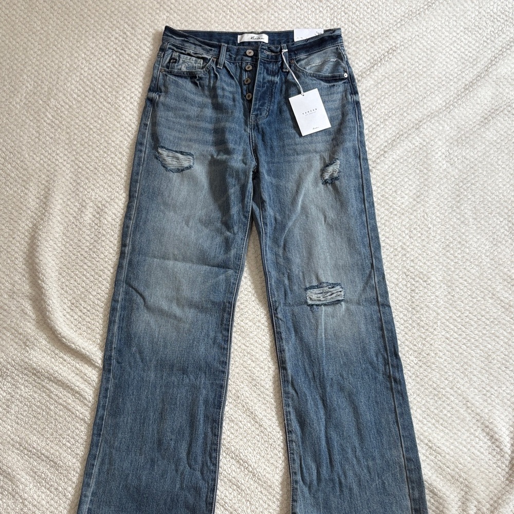 KanCan 90’s Flare Blue Distressed Jeans